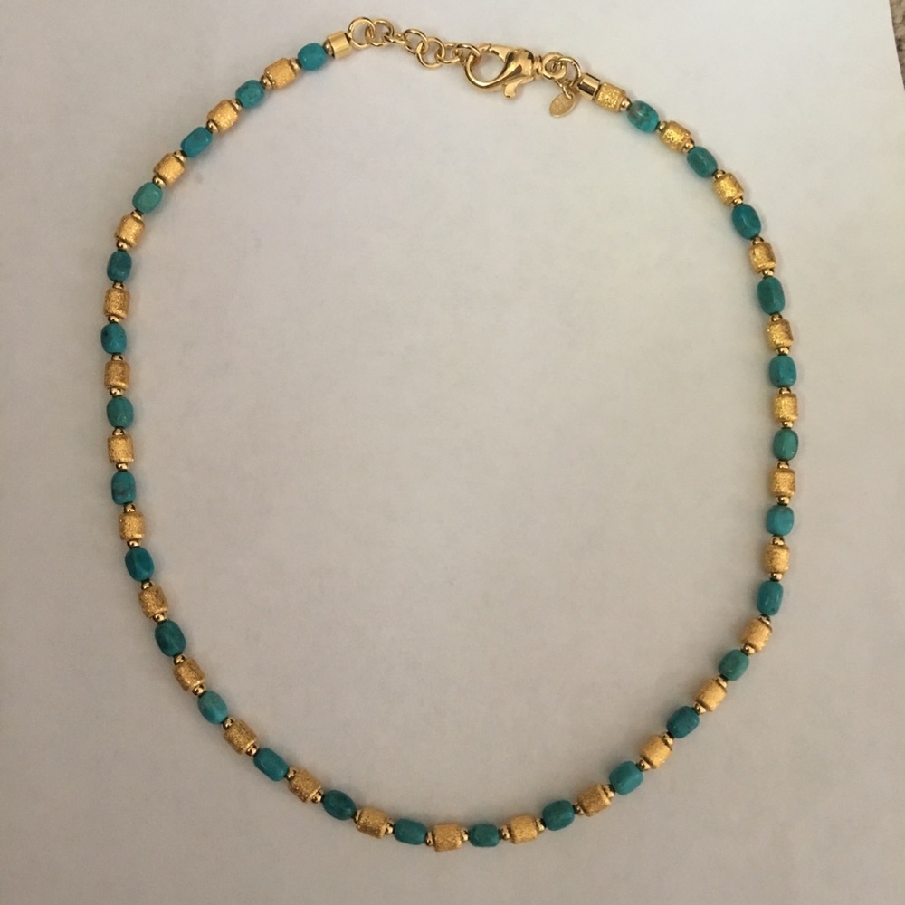 Bronze Milor Italy Turquoise & Satin Necklace